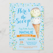 Ice Cream Verjaardag Uitnodiging Zomer (Voorkant / Achterkant)