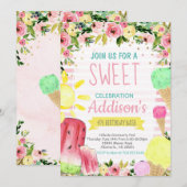 Ice Cream Verjaardag Zomer zwembadfeest Kaart (Voorkant / Achterkant)