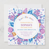 Ice Cream Verjaardags Meisjes Kinder Hier is de Sc Kaart (Voorkant)