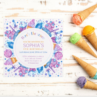 Ice Cream Verjaardags Meisjes Kinder Hier is de Sc Kaart