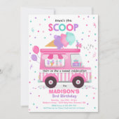 Ice Cream verjaardagsfeestje Ice Cream Truck Verja Kaart (Voorkant)