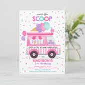 Ice Cream verjaardagsfeestje Ice Cream Truck Verja Kaart (Staand voorkant)