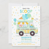 Ice Cream verjaardagsfeestje Ice Cream Truck Verja Kaart (Voorkant)