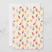 Ice Cream verjaardagsfeestje kegels uitnodiging (Achterkant)