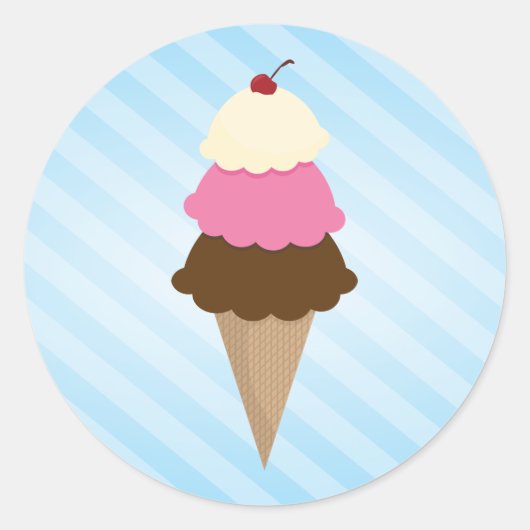 Ice Cream Verjaardagsfeestje Stickers (Voorkant)