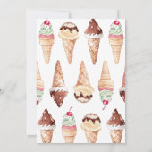 Ice Cream verjaardagsuitnodiging Twee schepjes Kaart (Achterkant)