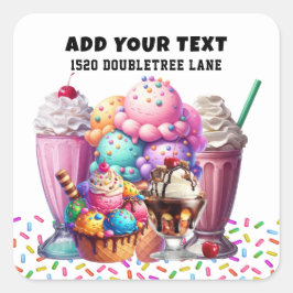 ICE CREAM VIERKANTE STICKER