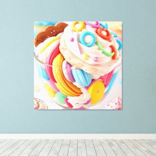 Ice Cream Vijf Canvas Afdruk (Insitu (Houten vloer))