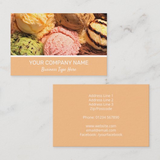 Ice Cream Visitekaartje (Voorkant / Achterkant)