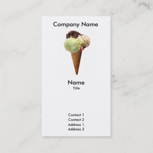 Ice Cream Visitekaartje (Voorkant)