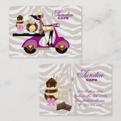 Ice Cream Visitekaartje Scooter Girl Zebra Sundae (Voorkant / Achterkant)