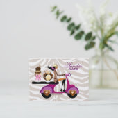 Ice Cream Visitekaartje Scooter Girl Zebra Sundae (Staand voorkant)