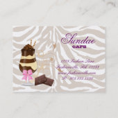 Ice Cream Visitekaartje Scooter Girl Zebra Sundae (Achterkant)