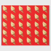 Ice-cream Vivid red Cadeaupapier (Vlak)