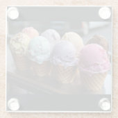 Ice Cream Vlucht Glazen Onderzetter (Achterkant)