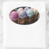 Ice Cream Vlucht Ovale Sticker (Tas)