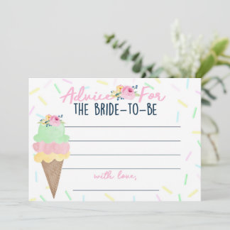 Ice Cream Vrijgezellenfeest Advice for Bride Kaart