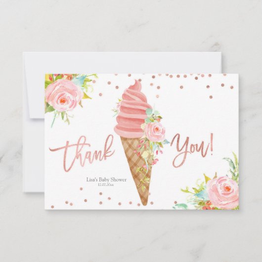 Ice Cream Vrijgezellenfeest Hartelijk dank Bedankkaart (Voorkant)