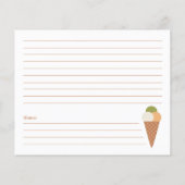 Ice Cream Vrijgezellenfeest Recipe Kaart (Achterkant)