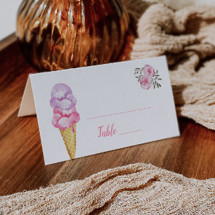Ice Cream Vrijgezellenfeest Table Number Place Car Plaatskaartje