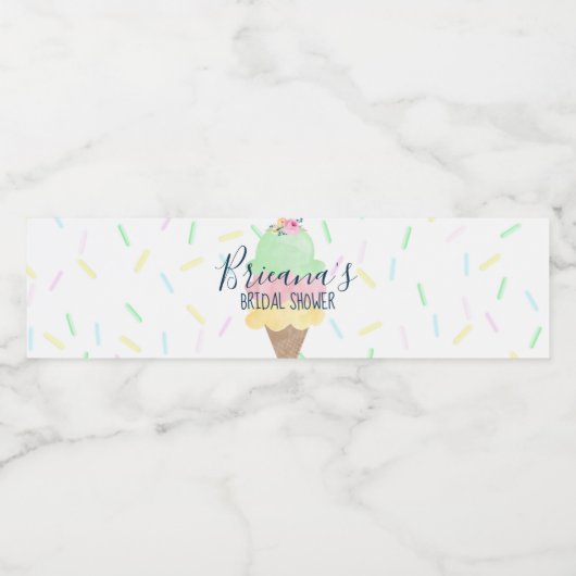 Ice Cream Vrijgezellenfeest Waterfles Etiket (Enkel label)