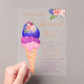 Ice Cream Vrijgezellenfeest Ze is opgeslokt. Acryl Uitnodigingen (Insitu (Draagbaar))