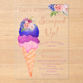 Ice Cream Vrijgezellenfeest Ze is opgeslokt. Acryl Uitnodigingen (Voorkant)