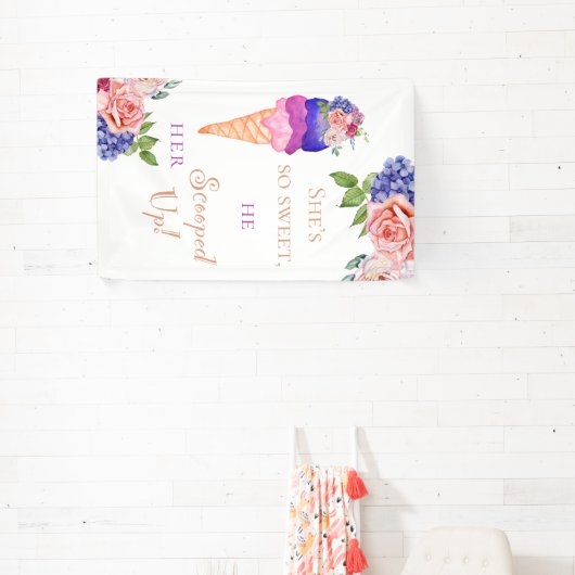 Ice Cream Vrijgezellenfeest Ze is zo mooi opgeslok Spandoek (Insitu)