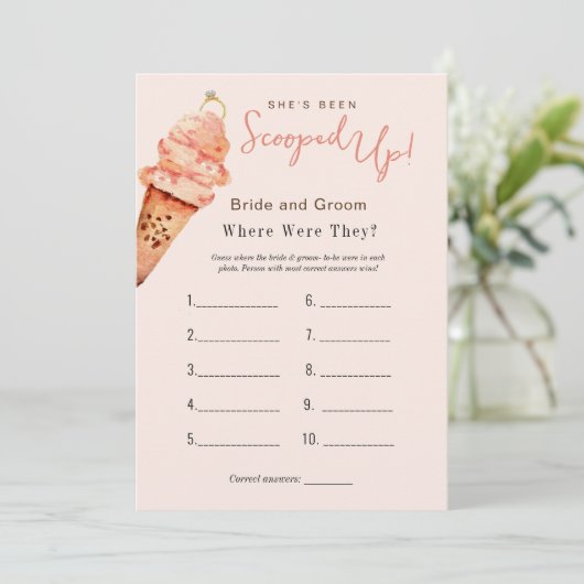 Ice Cream "Waar waren ze"-Vrijgezellenfeest Kaart (Staand voorkant)