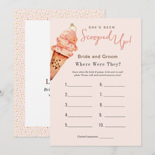 Ice Cream "Waar waren ze"-Vrijgezellenfeest Kaart (Voorkant / Achterkant)