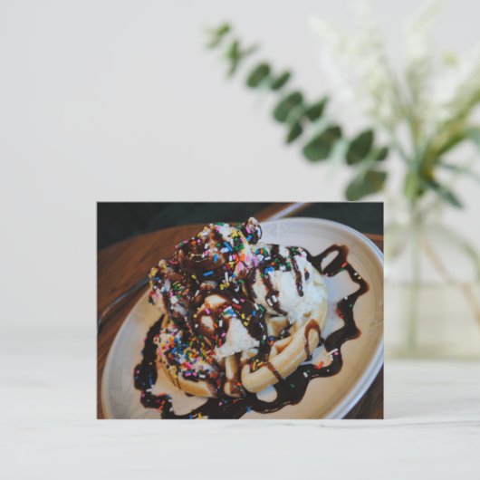 Ice Cream Waffle Briefkaart (Staand voorkant)