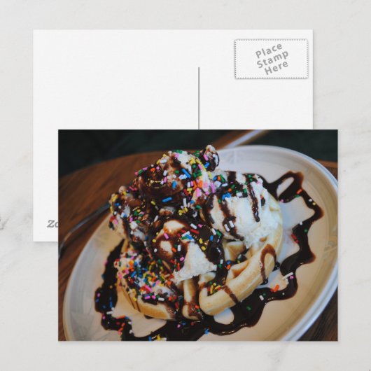 Ice Cream Waffle Briefkaart (Voorkant / Achterkant)