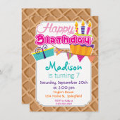 Ice Cream Waffle Kegel Patroon Kaart (Voorkant / Achterkant)