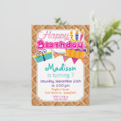 Ice Cream Waffle Kegel Patroon Kaart (Staand voorkant)