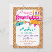 Ice Cream Waffle Kegel Patroon Kaart (Voorkant)