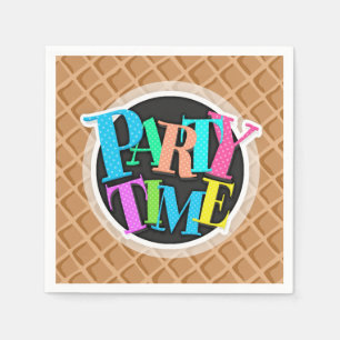 Ice Cream Waffle Kegel Patroon Servetten