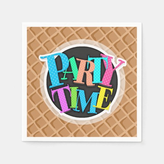 Ice Cream Waffle Kegel Patroon Servetten (Voorkant)