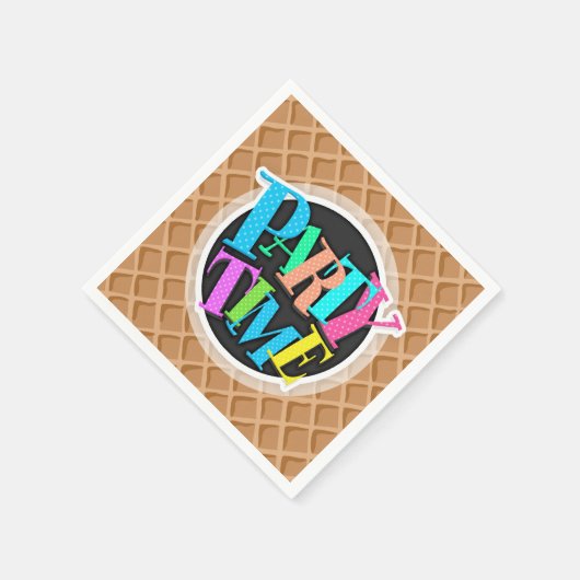 Ice Cream Waffle Kegel Patroon Servetten (Hoek)