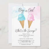 Ice Cream Wat is de Scoop Gender Reveal Party Kaart (Voorkant)
