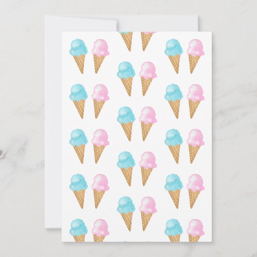 Ice Cream Wat is de Scoop Gender Reveal Party Kaart (Achterkant)