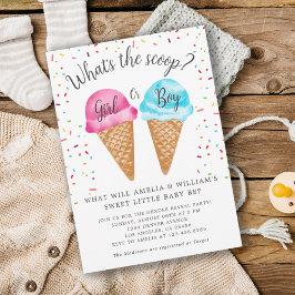 Ice Cream Wat is de Scoop Gender Reveal Party Kaart