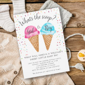Ice Cream Wat is de Scoop Gender Reveal Party Kaart