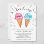 Ice Cream Wat is de Scoop Gender Reveal Party Kaart (Voorkant)