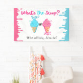 Ice Cream Wat is de Scoop Gender Reveal Spandoek (Insitu)
