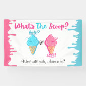 Ice Cream Wat is de Scoop Gender Reveal Spandoek (Horizontaal)