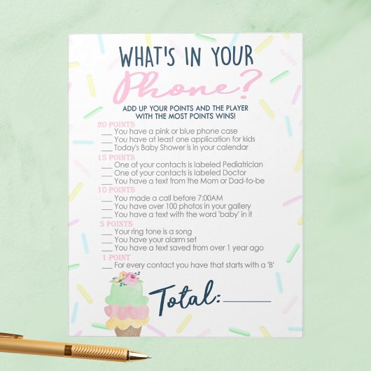 Ice Cream Wat zit er in je telefoon Vrijgezellenfe Notitieblok