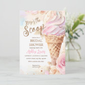 Ice cream waterverf bloemenijsje kegel kaart (Staand voorkant)