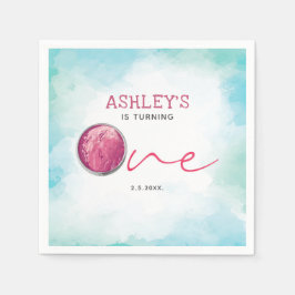 Ice Cream Waterverf First Birthday Servet