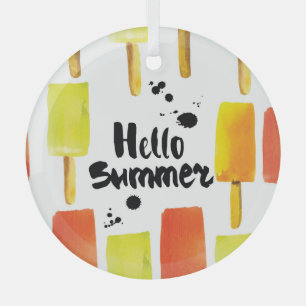 Ice Cream: Waterverf Glas Ornament