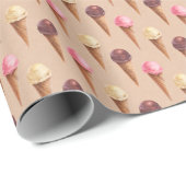 Ice Cream Waterverf Naadloze Illustratie Cadeaupapier (Rol Hoek)